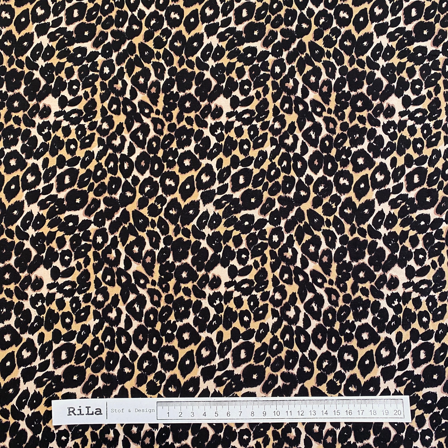 Leopard print brun bomuldsjersey - Stof & Design