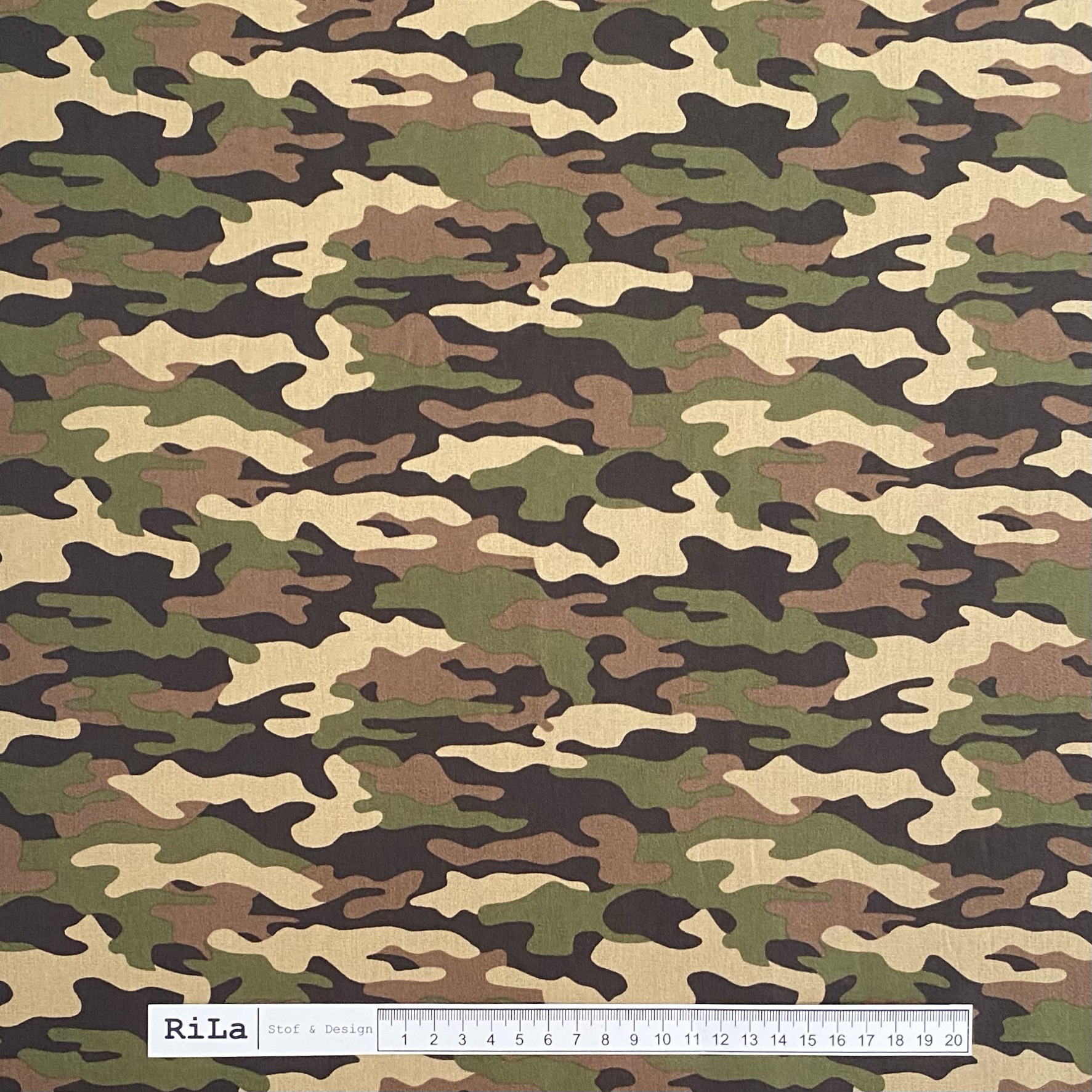 Camouflage bomulds poplin, army - RiLa Stof