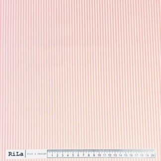 Rosa/Hvid stribet Bomulds Poplin