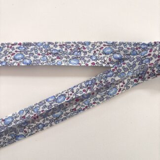 Liberty skråbånd, Hvid med blå, 40/20