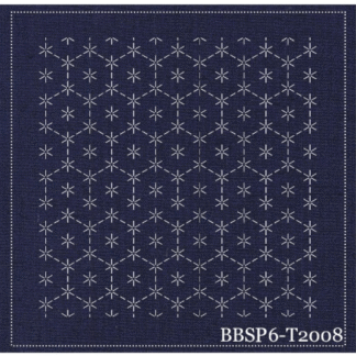Sashiko panel: Turtle Shell, navy